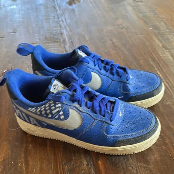 Nike Blue and White Sneakers Air Force 1 - Picture 1 of 4